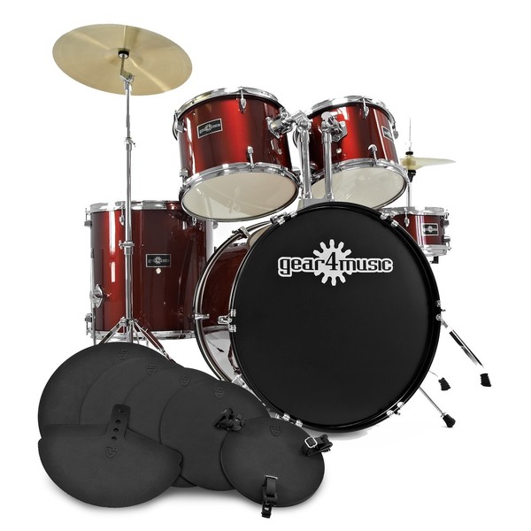 GD-2 Drum Kit + Complete Beginners Pack, Wine Red