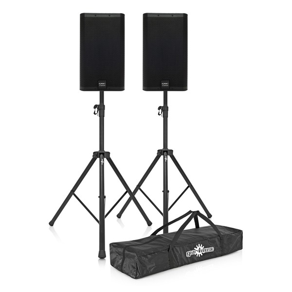 QSC E10 10" Passive PA Speaker Pair with Free Stands