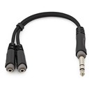 TRS 6.35mm Jack (M) - Dual TS 3.5mm Jack (F) Pro Cable, 0.15m