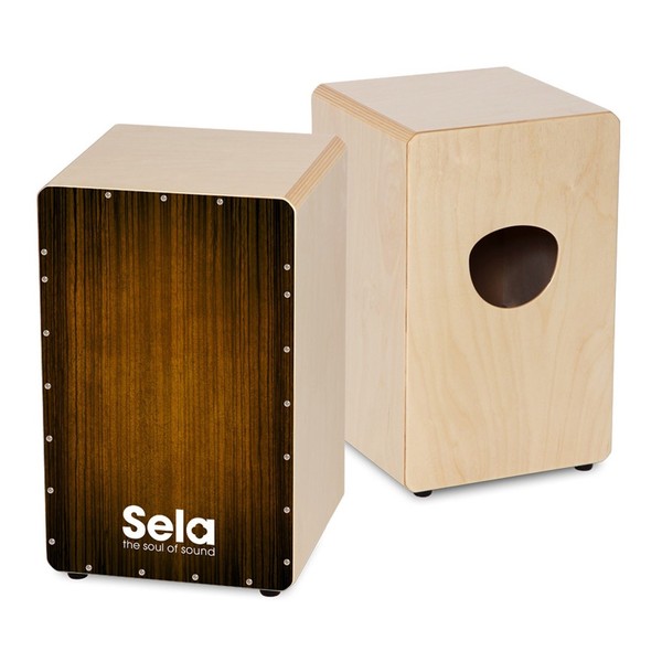 Sela Varios Pre Assembled Cajon Bundle Brown With Bag and Cajon Pad