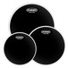 Evans Black Chrome Fusion Tom Pack, 10, 12, 14'' Heads