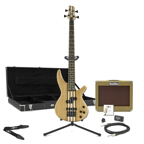 Oregon Bass Guitar Bass + SubZero V35B Amp Pack, Black