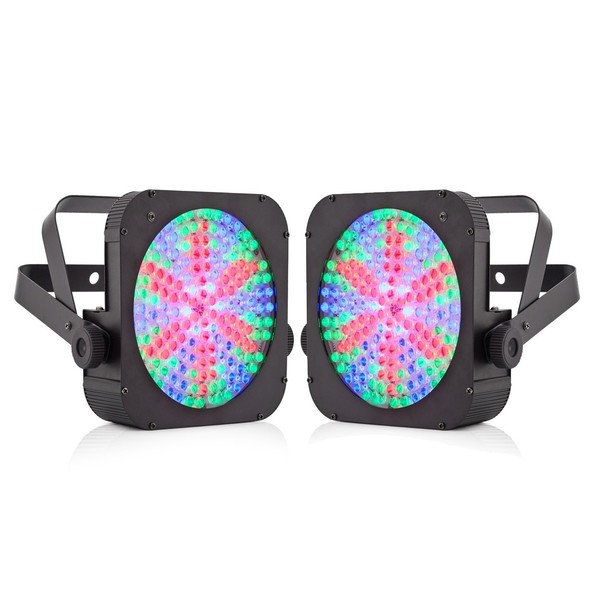 162 x 10mm Flat LED Par Can Twin Pack by Gear4music
