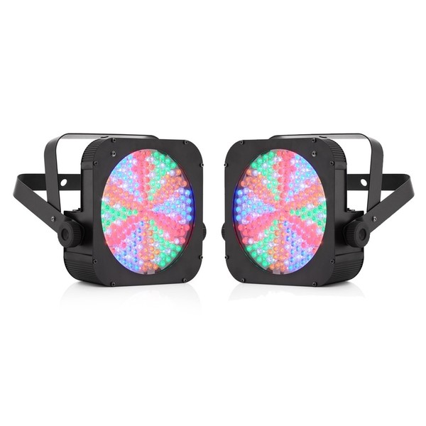 198 x 10mm Flat LED Par Can Twin Pack by Gear4music