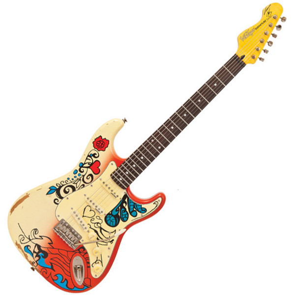 Vintage Icon V6 Blug Electric Guitar, Summer Of Love