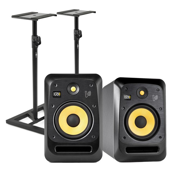 KRK V8S4 Studio Monitor with Stands, Pair