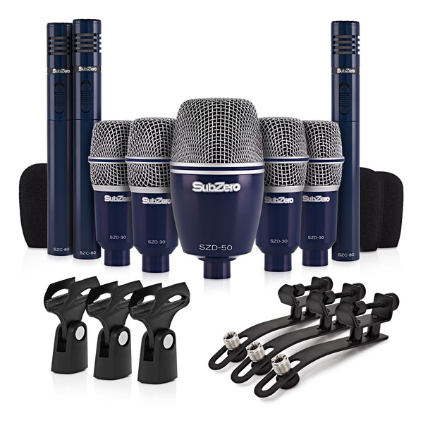 SubZero SZD-8000 Drum Mic Set, 8 Piece