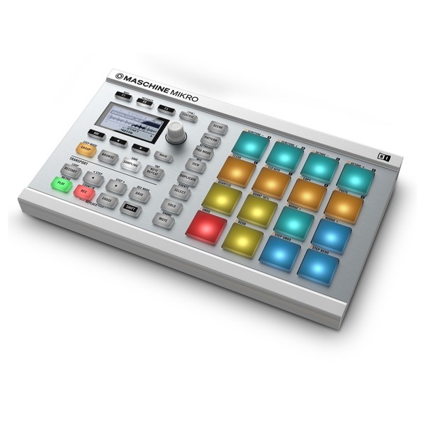 Native Instruments Maschine Mikro MK2, White - Angled 2