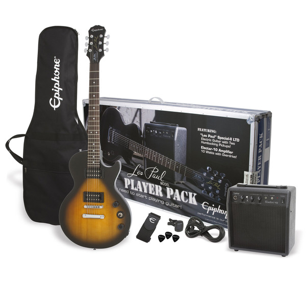 Epiphone Les Paul Electric Guitar Player Pack, Vintage Sunburst