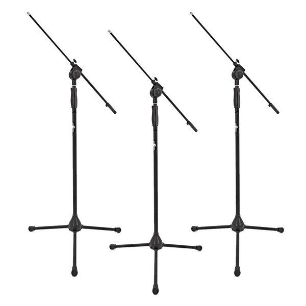 Deluxe Boom Mic Stand by Gear4music, Pack of 3