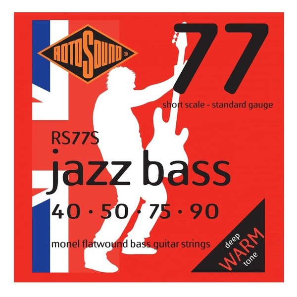 Rotosound 4-String Jazz Bass Flatwound Bass Guitar Strings, 40-90