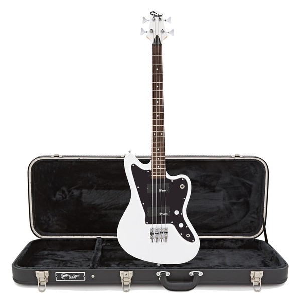 Badger Classic Bass Guitar and Case, White