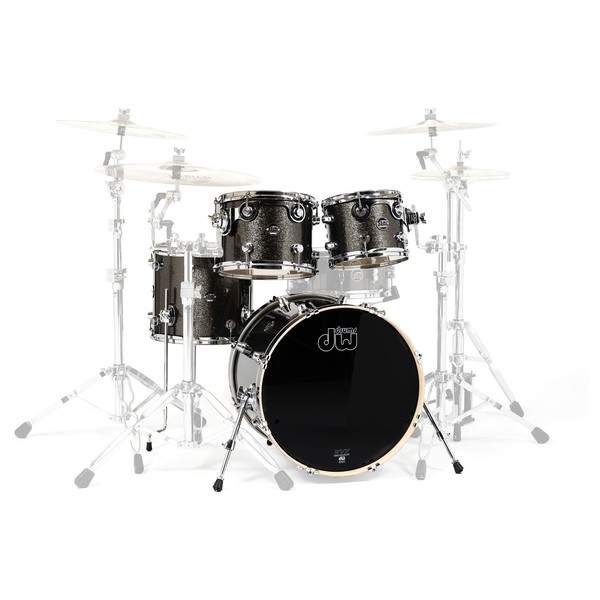 DW Drums Performance Series 22" 4 Piece Shell Pack, Pewter Sparkle