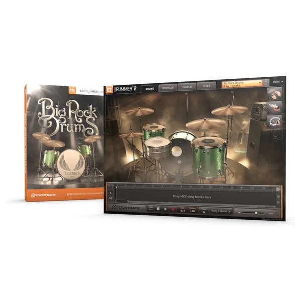 Toontrack EZX - Big Rock Drums - Screenshot & Box