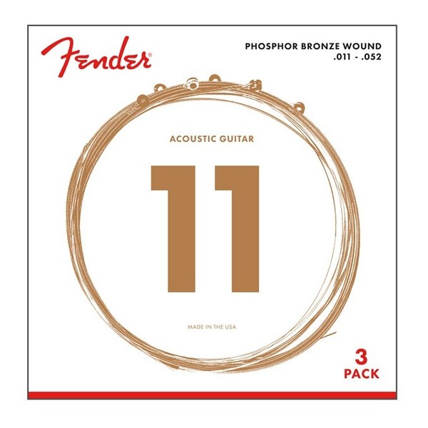 Fender 60CL Acoustic Phosphor Bronze 11-52 3 Pack