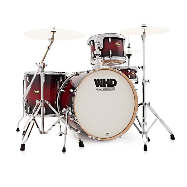 WHD Birch 4 Piece Rock Drum Kit, Red Burst