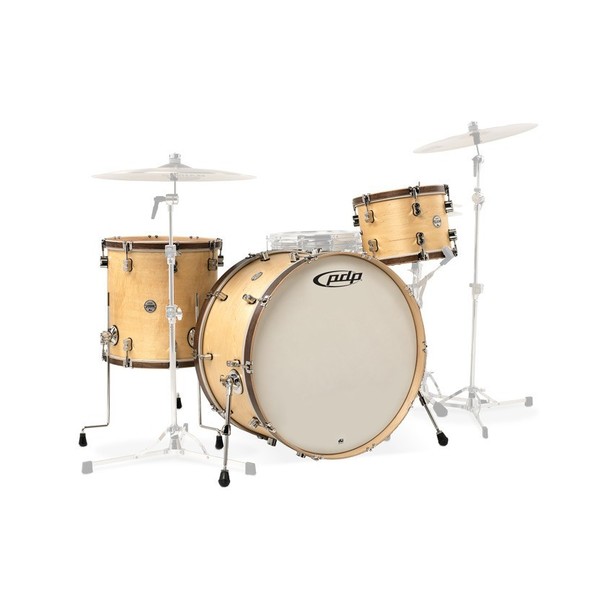 PDP Concept Maple Classic, 24" Shell Pack, Natural with Walnut Hoops