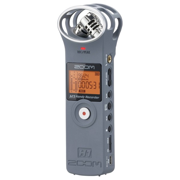 Zoom H1 Recorder, Matte Grey - Front Angled