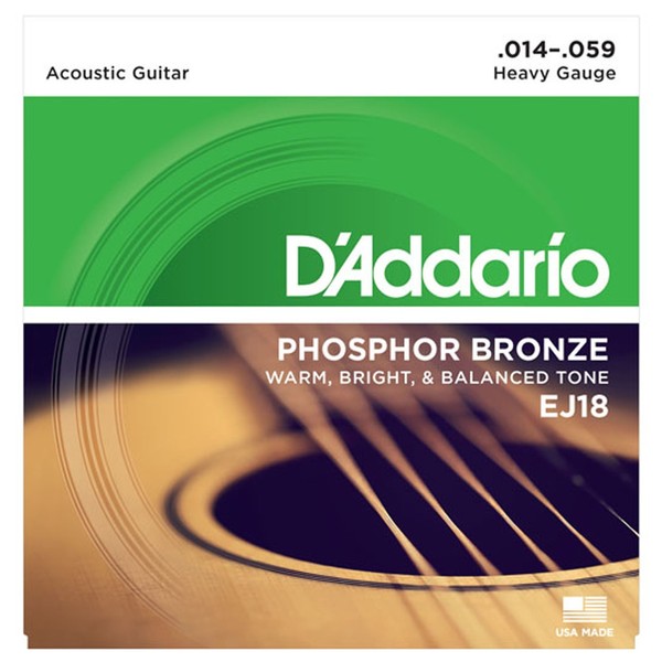 D'Addario EJ18 Phosphor Bronze, Heavy, 14-59