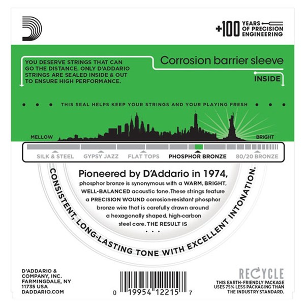D'Addario EJ18 Phosphor Bronze, Heavy, 14-59