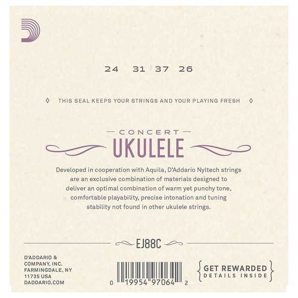 D'Addario EJ88C Nyltech Ukulele