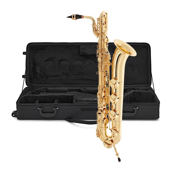 Rosedale Baritone Saxophone by Gear4music, Gold at Gear4music