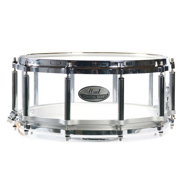 Pearl Crystal Beat 14x5 Acrylic Free Floating Snare Drum, Ultra Clear