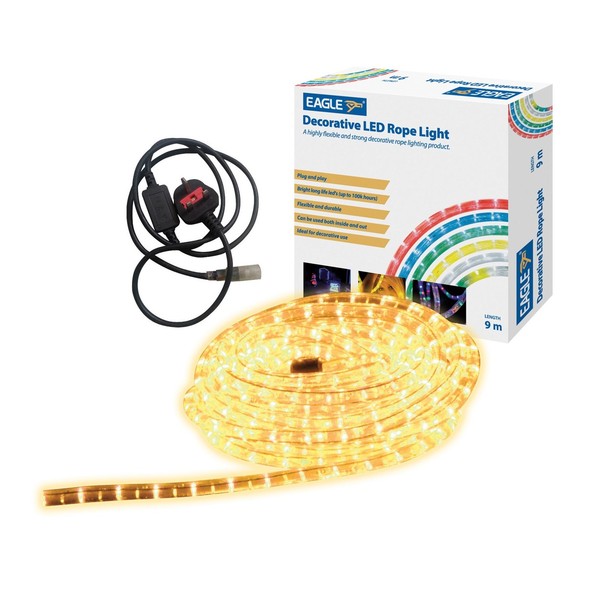 Eagle Static Plug and Play LED Rope Light 9m Yellow