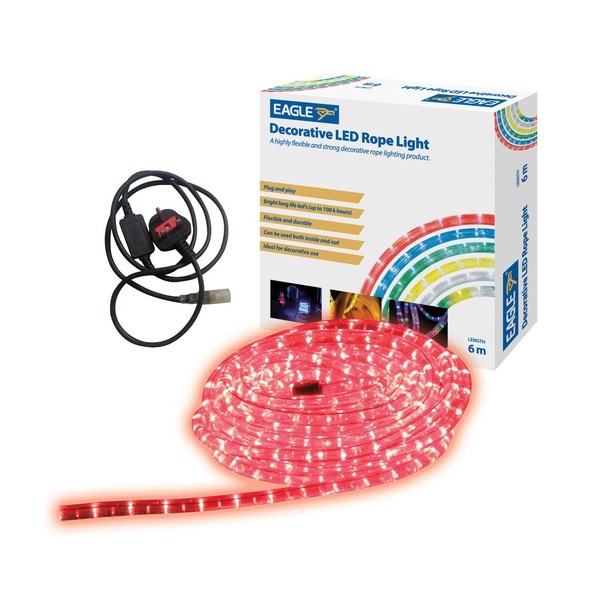 Eagle Static LED Rope Light 6m, Red