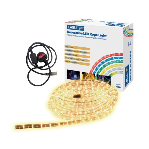 Eagle Static LED Rope Light 6m, Warm White