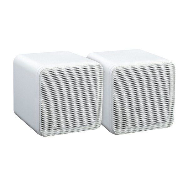 E-Audio Mini Box Speakers, White