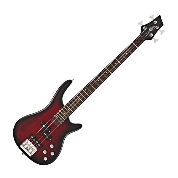 Chicago Bass Guitar by Gear4music, Trans Red Burst