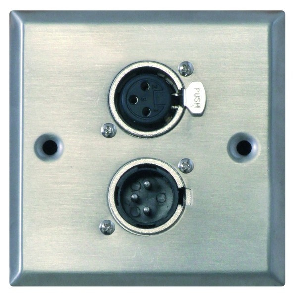 Eagle Metal AV Wall Plate With XLR 3 Pole Male & XLR 3 Pole Female