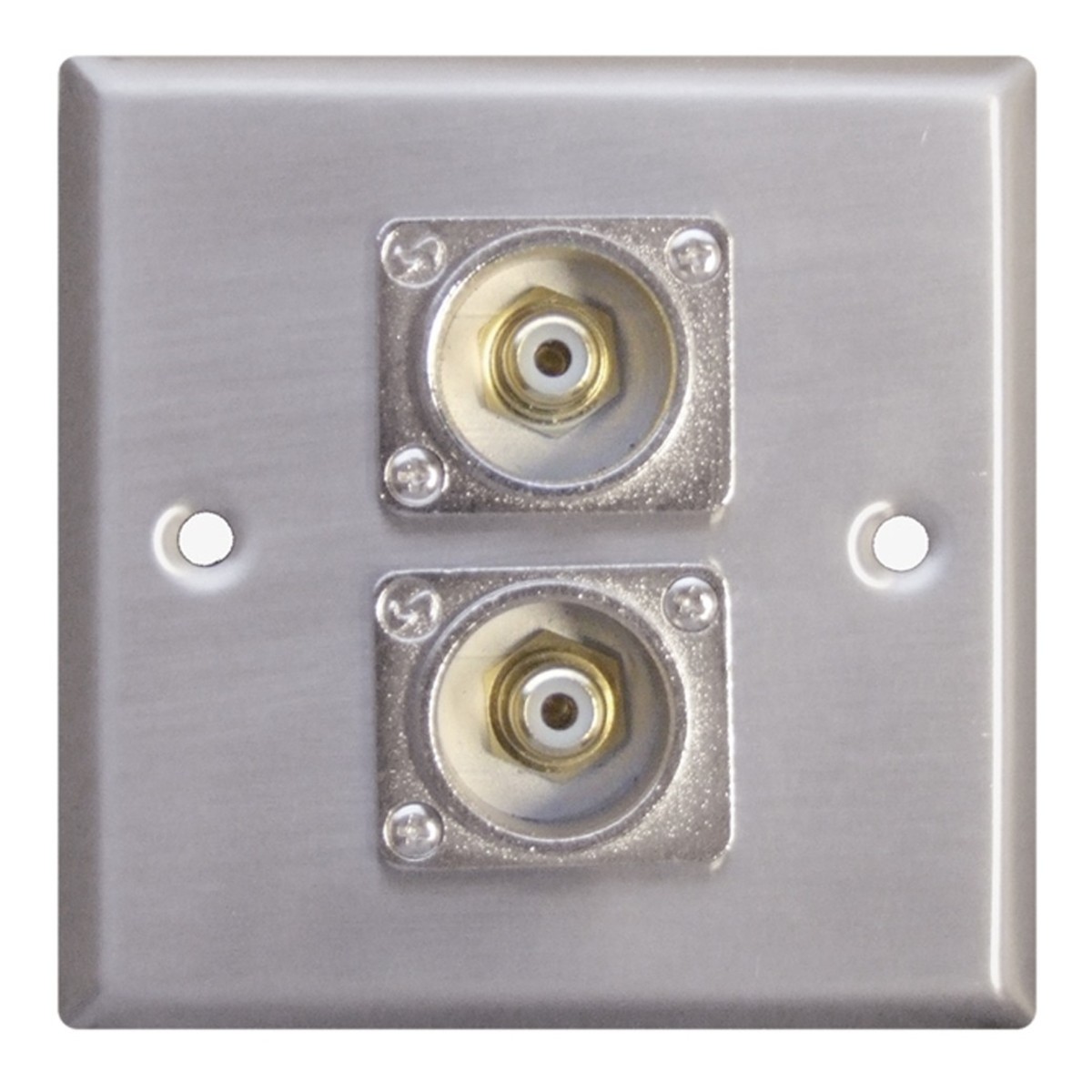 DISC Eagle Metal AV Wall Plate With 2 x Phono Sockets at Gear4music