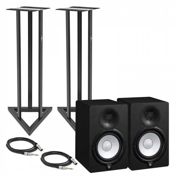 Yamaha HS8 Active Studio Monitors (Pair) with Stands and Cables - Bundle