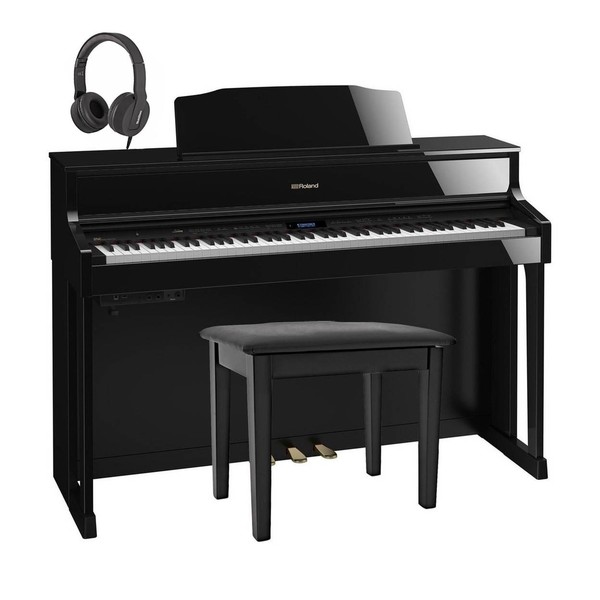 Roland HP605 Digital Piano Package, Polished Ebony