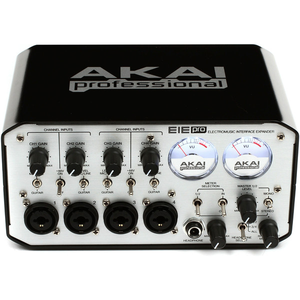 AKAI EIE Pro Audio/MIDI Interface with USB Hub, Silver - Box