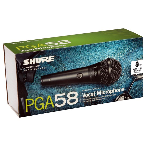 Shure PGA58 Cardioid Dynamic Vocal Microphone with XLR Cable - Box