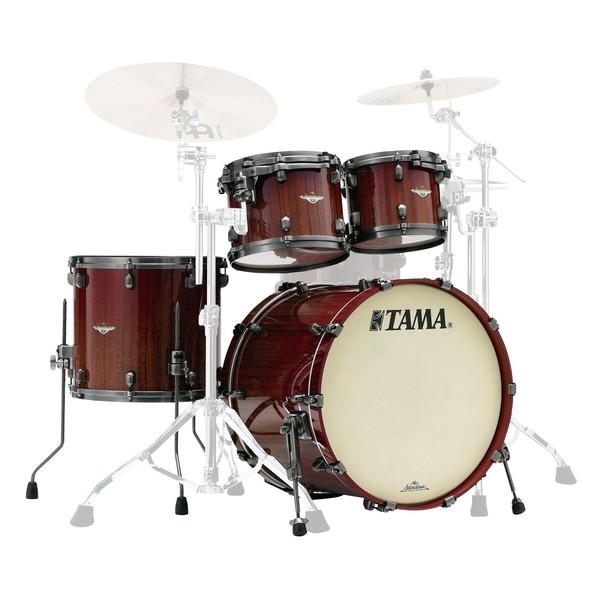 Tama Starclassic Bubinga 22" 4pc Shell Pack, Midnight Tigerwood Fade without cymbals or hardware