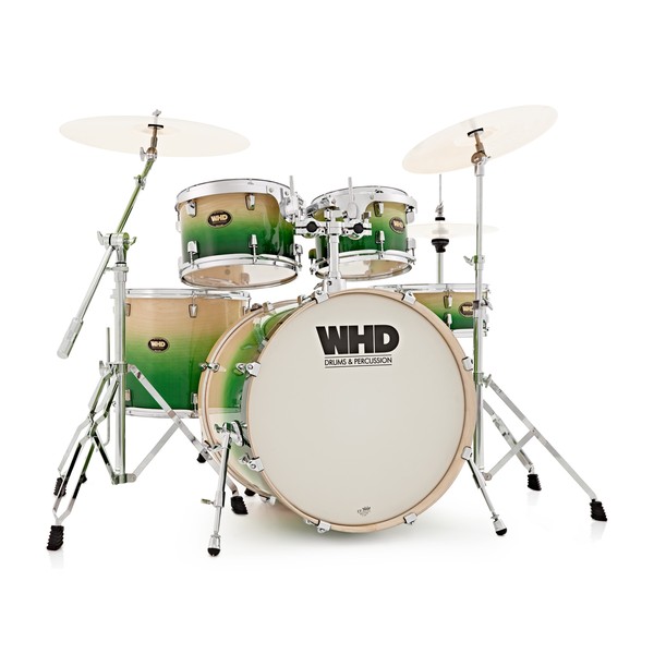 WHD Birch 5 Piece American Fusion Drum Kit, Green Fade
