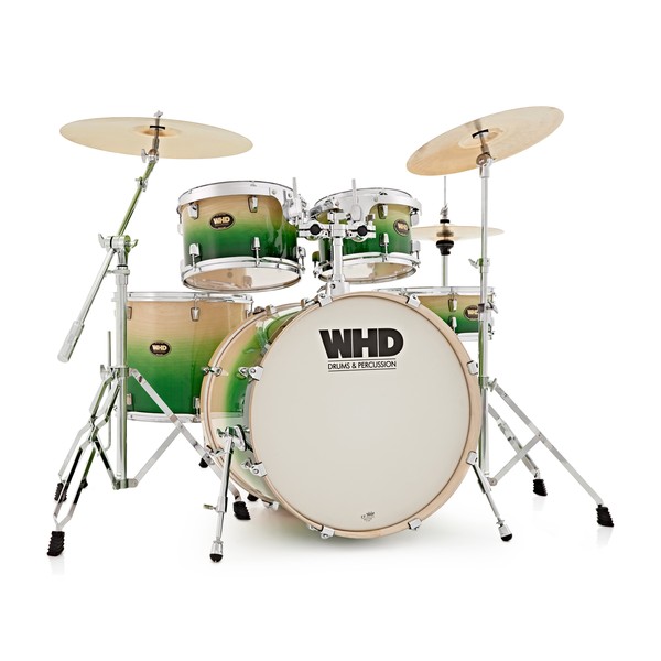 WHD Birch 5 Piece American Fusion Complete Drum Kit, Green Fade