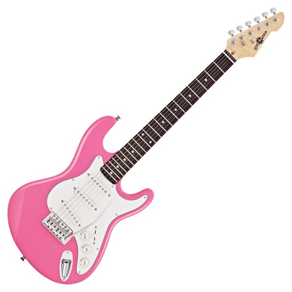 3/4 LA Electric Guitar by Gear4music, Pink - Box Opened