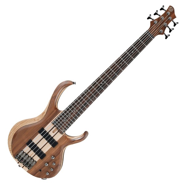 Ibanez BTB746 6 String Bass Guitar, Natural Low Gloss Front View