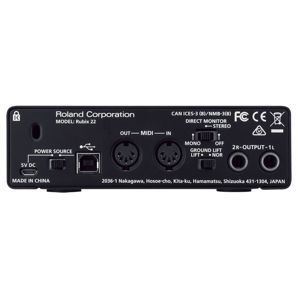 Roland Rubix22 Studio Interface - Rear