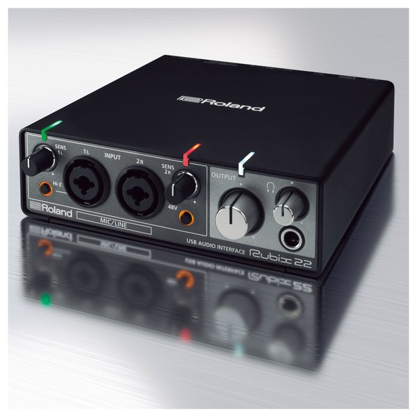 Rubix22 Portable USB Audio Interface - Angled With Background