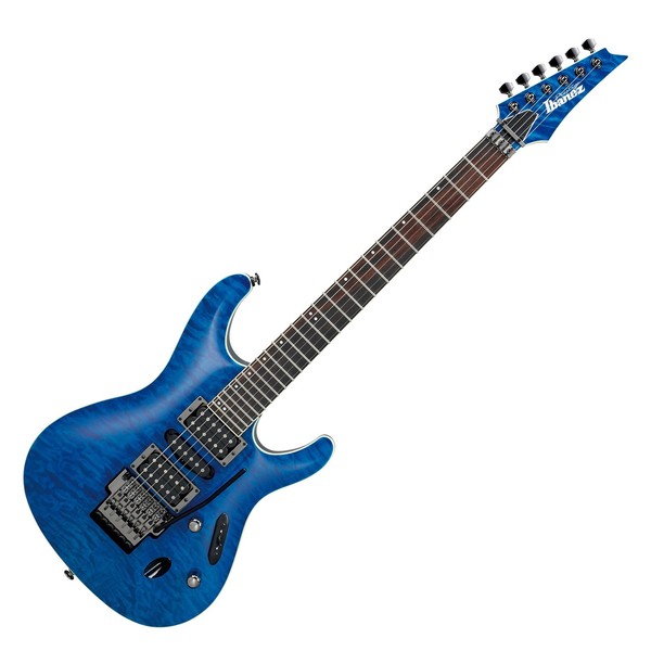 Ibanez S6570Q Prestige Electric Guitar, Natural Blue Front View