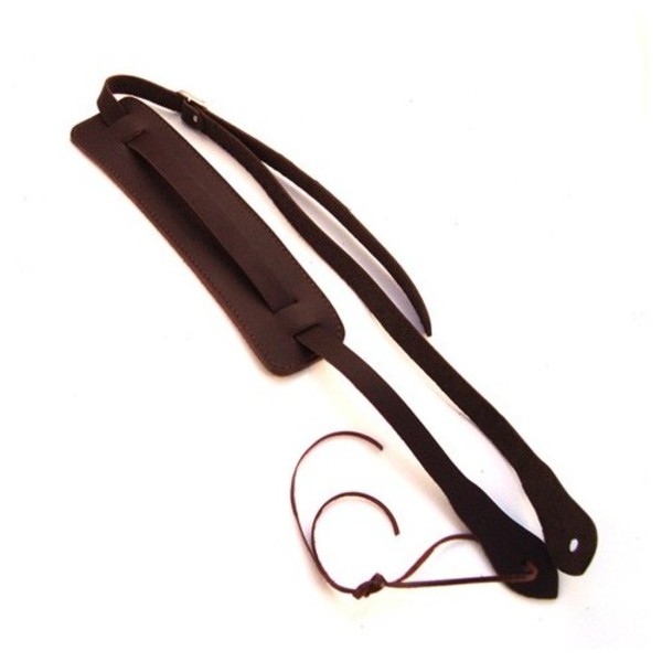 DSL Leather Ukulele Strap with Shoulder Pad, Brown