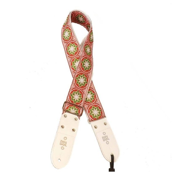 DSL Jacquard Series Guitar Strap 2", Red and Green