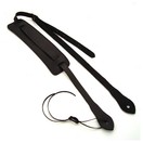 DSL UKSTRAP Leather Ukulele Strap with Shoulder Pad, Black