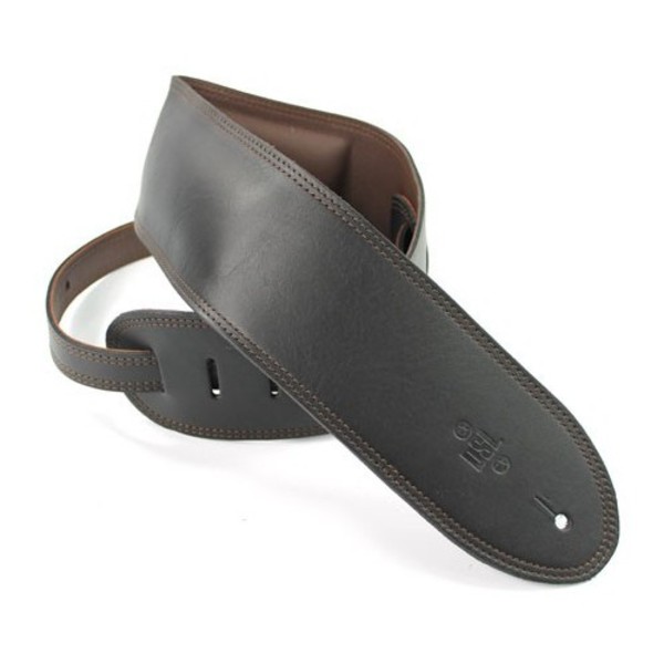 DSL Padded Garment Leather 3.5" Guitar Strap, Black and Brown